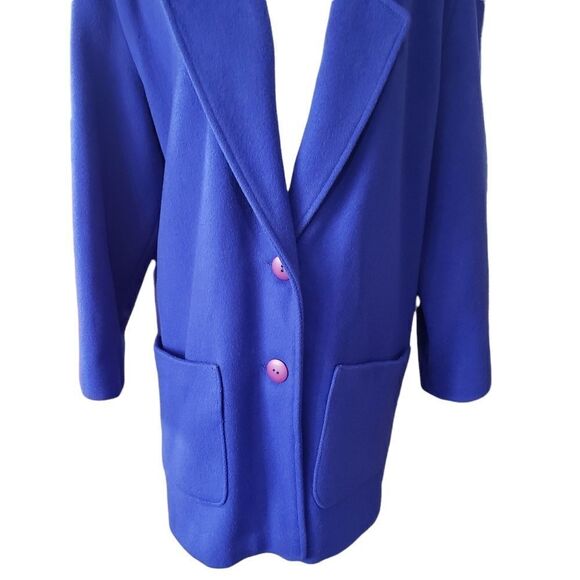 Braefair Vintage Royal Blue 💯% Pure Wool Coat Sz 9/10 ILGWU - Picture 6 of 14